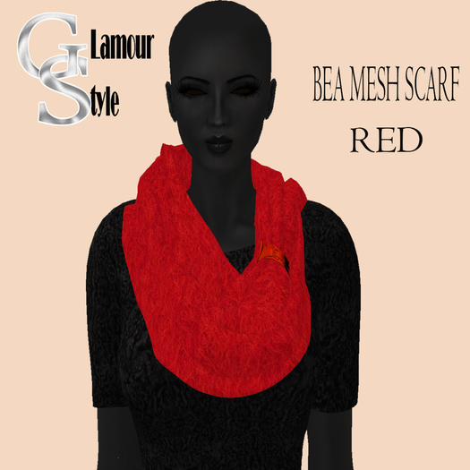 ! GS - BEA RED MESH SCARF W/RESIZE SCRIPT
