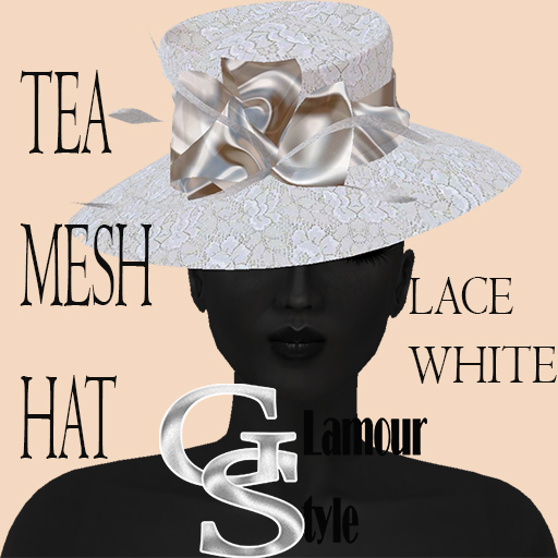 ! GS - TEA White Lace  hat w/resize script