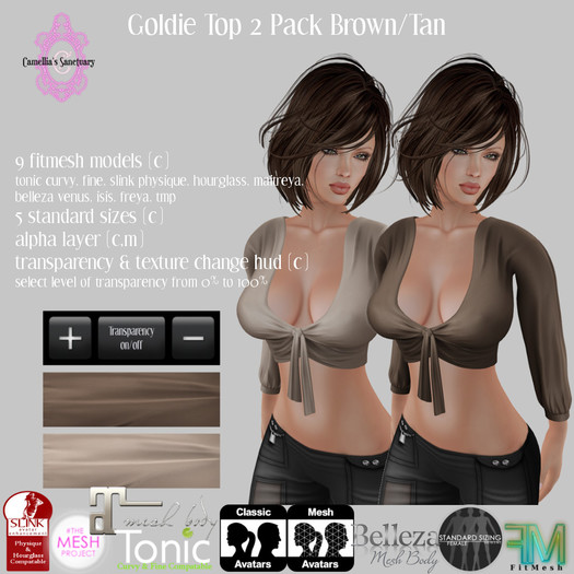::C S:: Goldie Top 2 Pack Brown/Tan