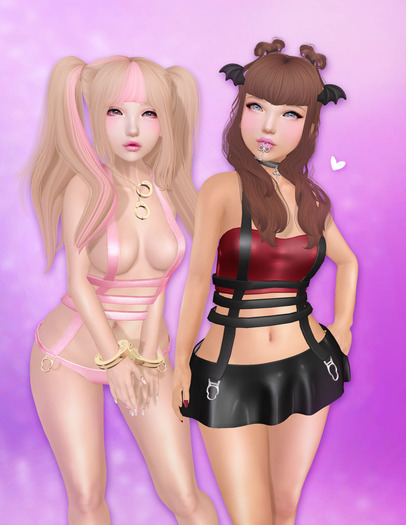 Sweet Thing.Mimi Straps & Panty Set - Valentine (Physique) RARE