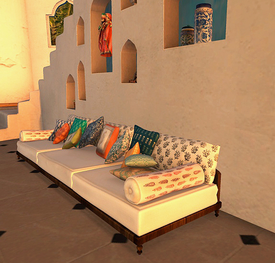 Zaara [home] : 2 Block printed couch RARE