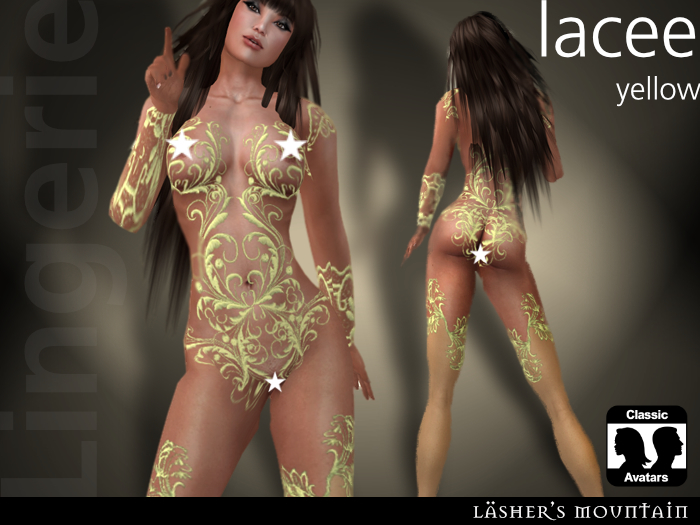 jaune pastel Lacee - burlesque style ensemble de lingerie brodée