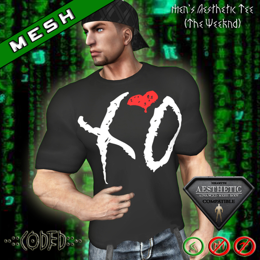 ..:: CODED ::.. Men's Aesthetic Tee (The Weeknd)
