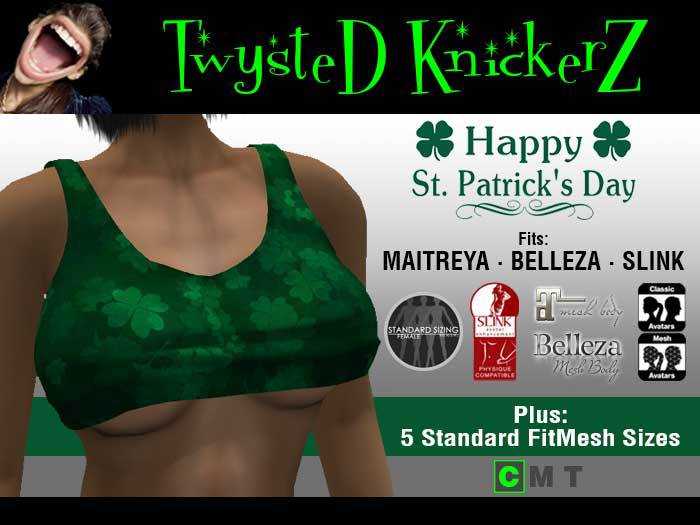 ::TwysteD KnickerZ:: Shamrock Crop Top