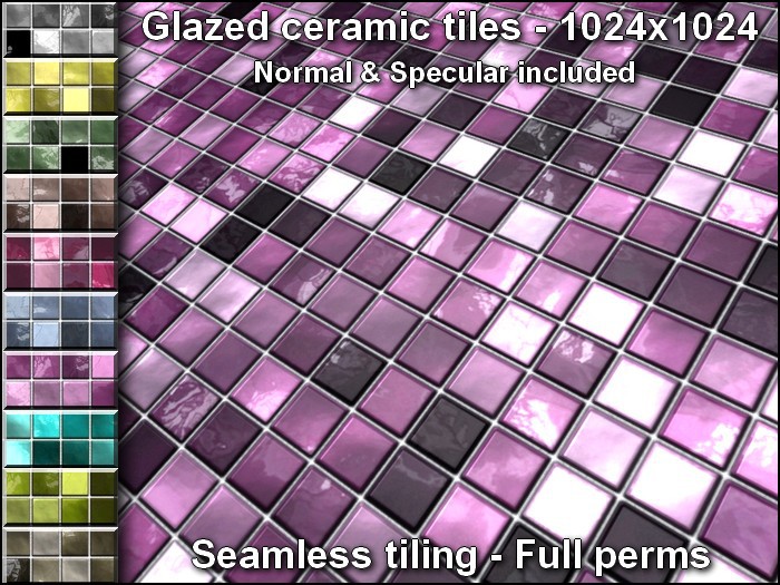 Second Life Marketplace 10 glazed ceramic tiles (2) 1024x1024