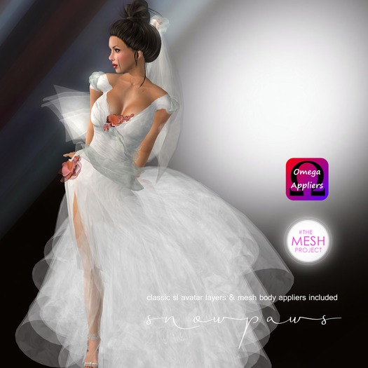 Snowpaws - Watercolor Ice gown - with appliers