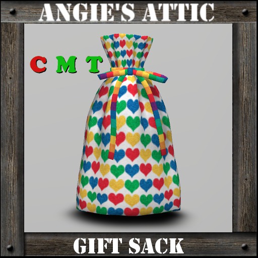 AA - Gift Sack Single - Rainbow Hearts White