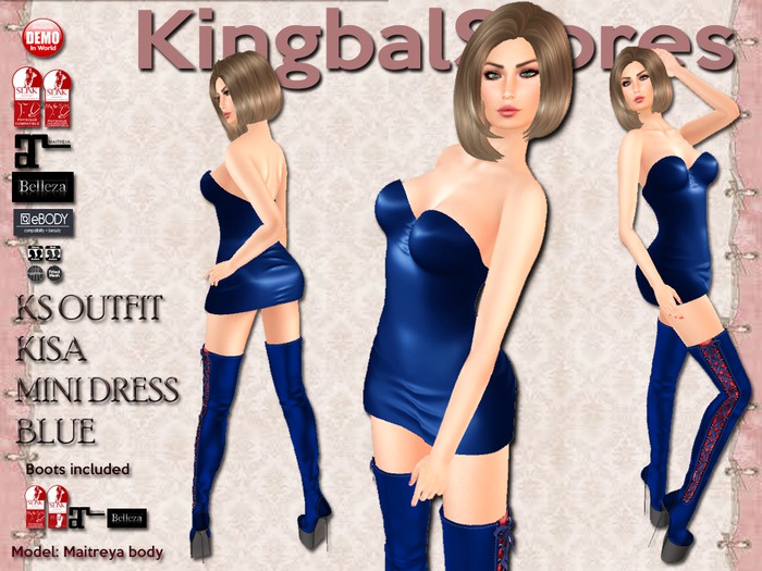 150 KS OUTFIT KISA MINI DRESS BLUE