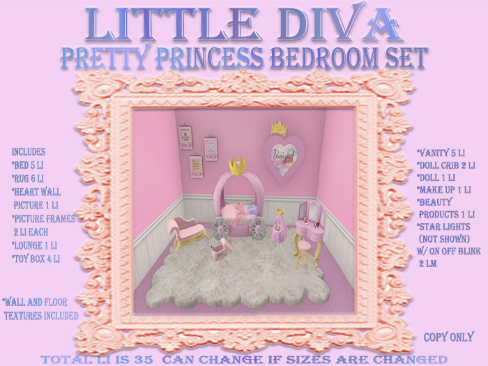 ~Little Diva~Pretty Princess Bedroom set