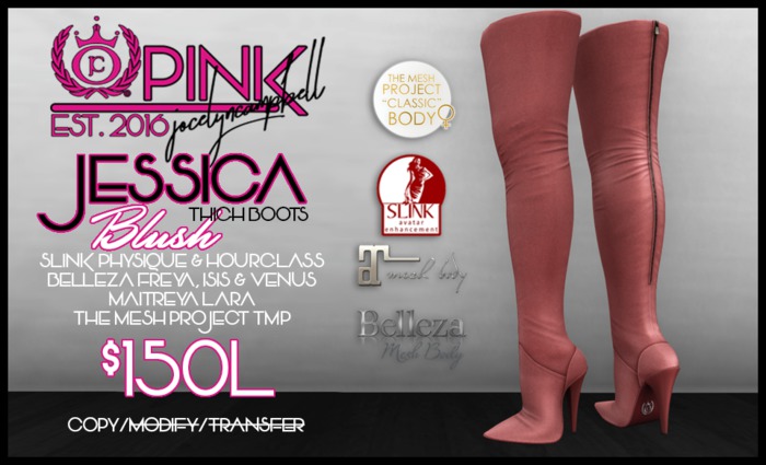 PINK by JC - Jessica Thigh Boots - Blush