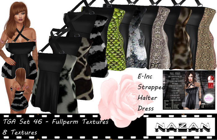 .::NN::. (TGA Set 46) E.Inc Strappled Halter Dress TEXTURE only