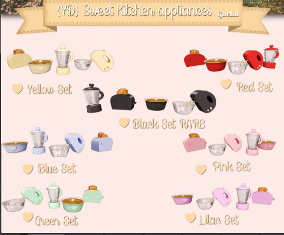 {YD} Sweet kitchen appliances - Black Set  RARE