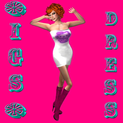 IGS White Mini Dress With Kitty