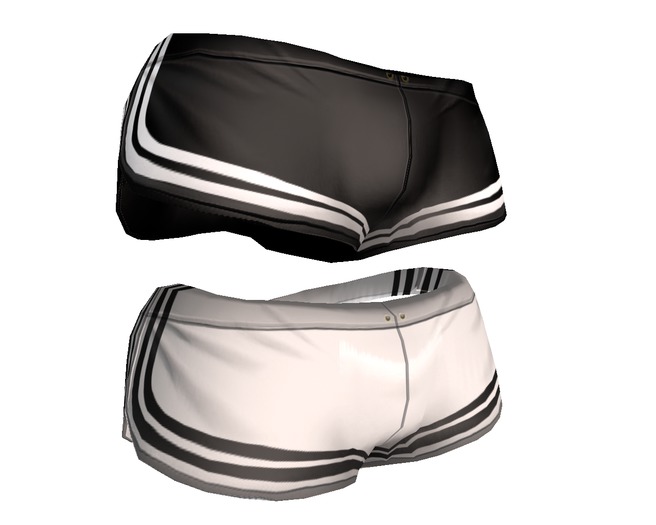 (Bifrost Bunny) Short Shorts Double-Stripe Tintable Texture Mod