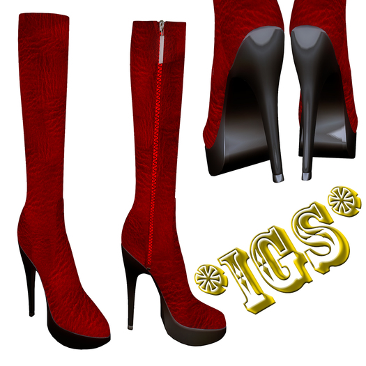 *IGS* Boots with zip Red