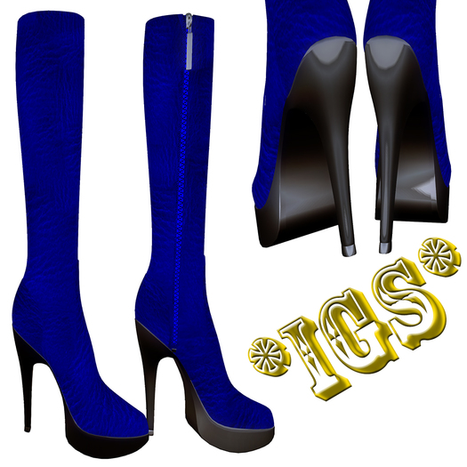 *IGS* Boots with zip, Blue