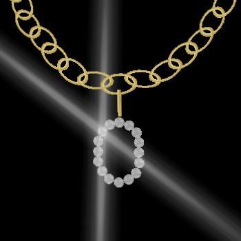 Yellow Gold Initial Necklace 'O'