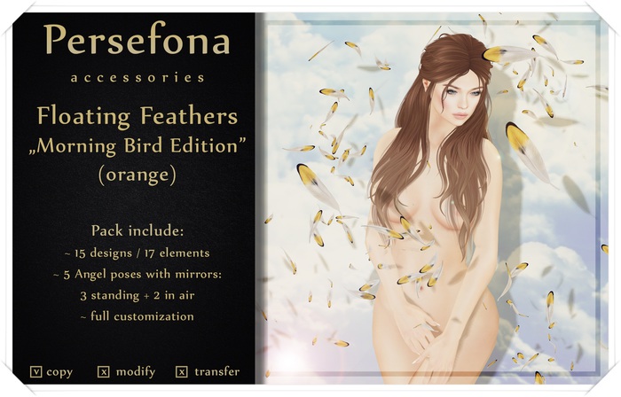 Persefona Floating Feathers "Morning Bird" (orange)