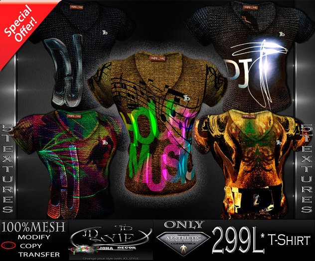 JD_STYLE 5 TEXTURES *T-SHIRT***AESTHETIC ESPECIAL DJ