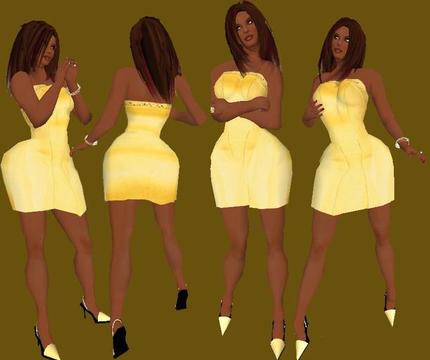 Strapless Yellow Dress