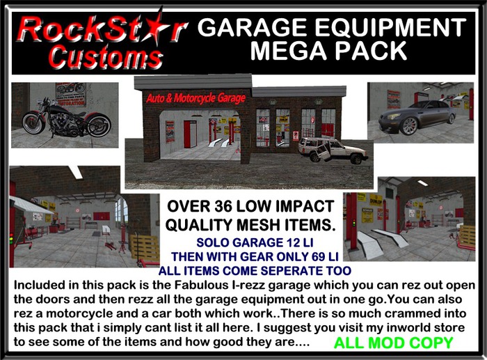 RSC - GARAGE EQUIPMENT MEGA PACKAGE