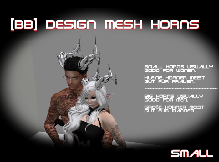 007 White/Black small Horns