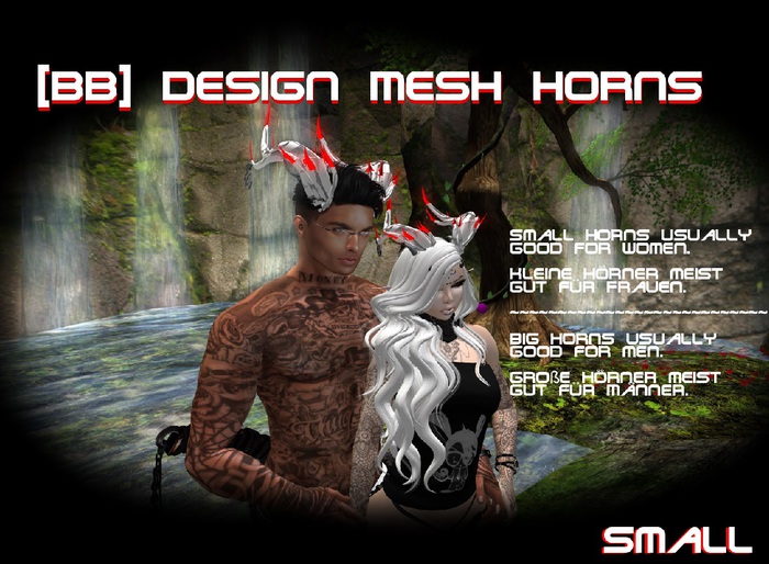 White / Red Small Horns