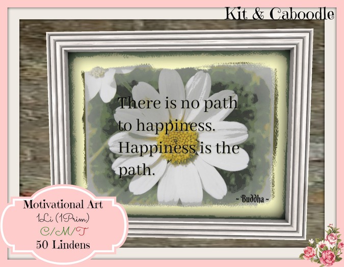 Motivational Art, Buddhist Quote (path to happiness)