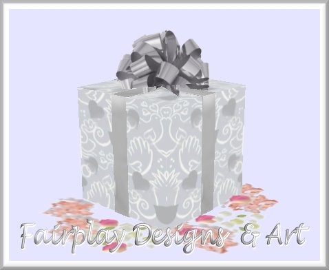 White Doves Wrapped in Silver Wedding Gift Box