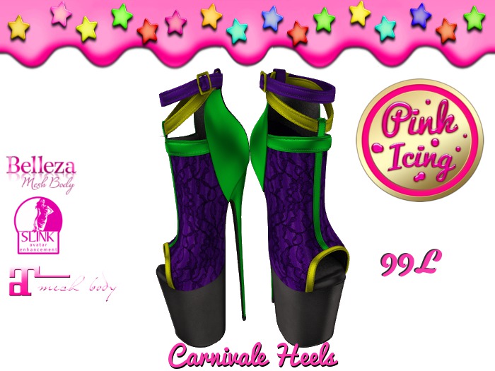 {Pink Icing} Carnivale Heels 