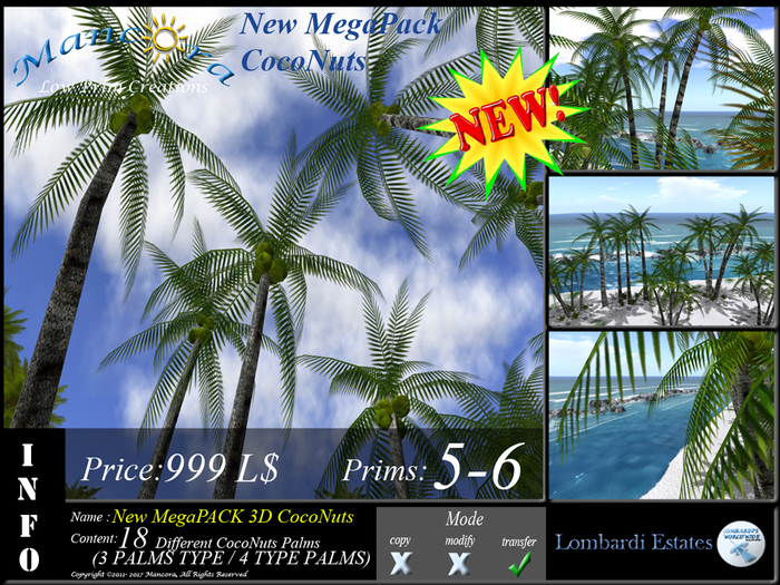 NEW 3D PALMS CocoNuts V2