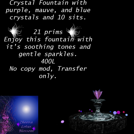Blue, Mauve, and Lavender Crystal Fountain