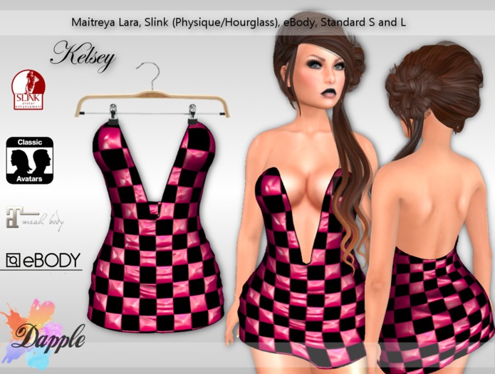 Dapple- Kelsey Dress- B&Pink Checkered [boxed]