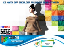 KE Anita Off Shoulder Pullover Beige FITMESH