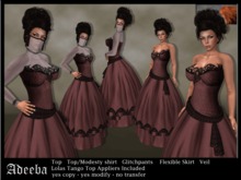 "Adeeba" - red - fantasy / free woman dress - modesty shirt option - Lolas Tango Top Appliers included