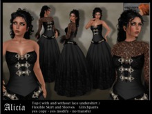 Medieval / Fantasy Dress "Alicia" - coal