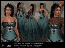 Medieval / Fantasy Dress "Alicia" - teal