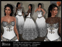 Medieval / Fantasy Dress "Alicia" - white