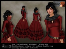 "Amita" - red - fantasy / free woman dress