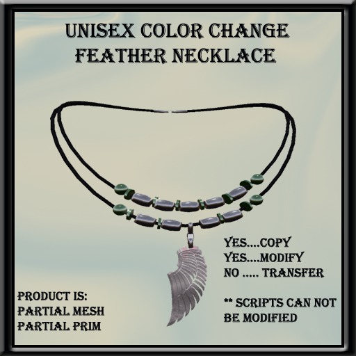 MP UNISEX COLOR CHANGE FEATHER NECKLACE (CHOKER)