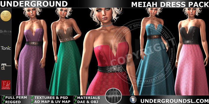 [UG MESH] MEIAH DRESS PACK (DAE)