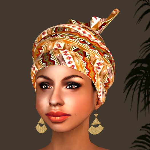 Innovia Designs - Tall Headwrap - Cream & Gold