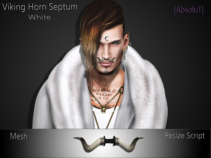 [AbsoluT] - Viking Horn Septum - White