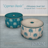 [CIRCA] - "Cyprus Oasis" - Ottoman Seat Set - Aqua & Cream