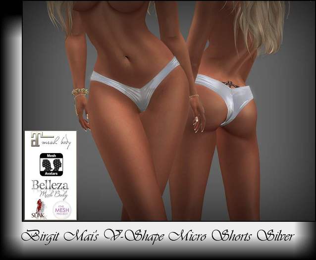 Birgit Mai's V-Shape Micro Shorts Silver (BOXED)