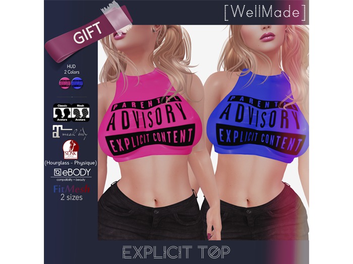 [WellMade] Explicit Top DOLLARBIE - HUD 2 Colors