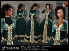 Medieval / Fantasy / Free Woman Dress "Francesca" - teal