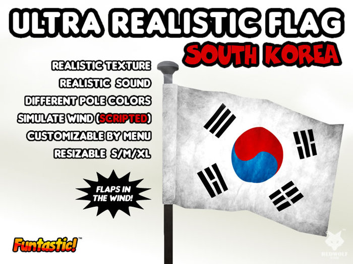 *Funtastic!* Ultra Realistic Flag SOUTH KOREA