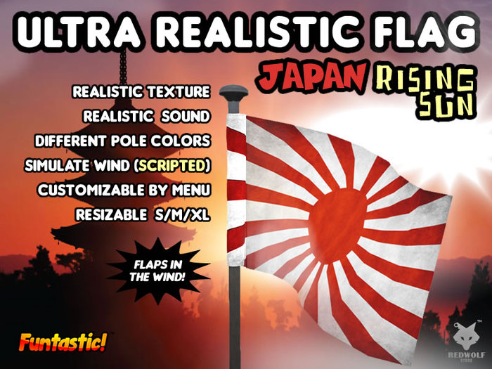 *Funtastic!* Ultra Realistic Flag JAPAN (Rising Sun)
