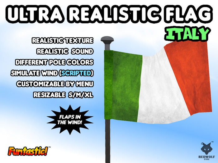 *Funtastic!* Ultra Realistic Flag ITALY